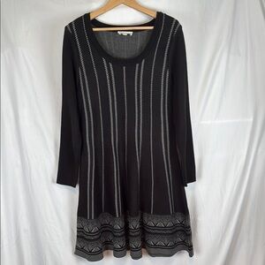 Cloud Chaser Black and White Long Sleeved Sweater Dress Size 1X
